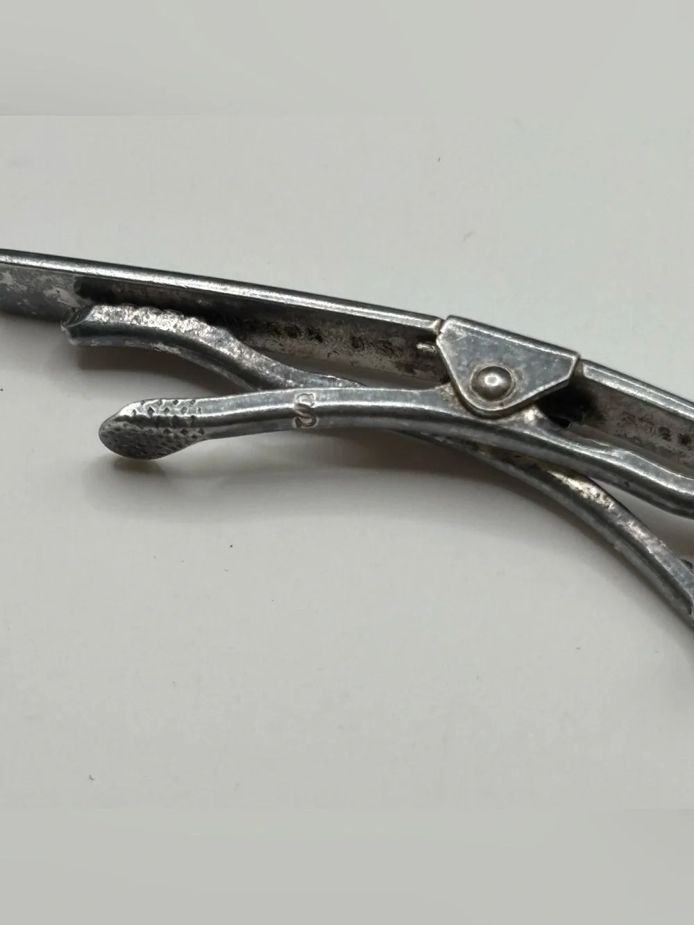 Vintage Hickok Sterling Silver Tie Clip Bar Mid Century Modern Retro 2in